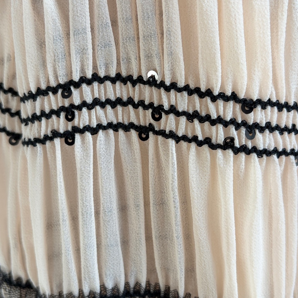 NWOT | Forever 21 Striped Organza Cami Maxi Dress Women's Size M Bow Embellished - Picture 4 of 9